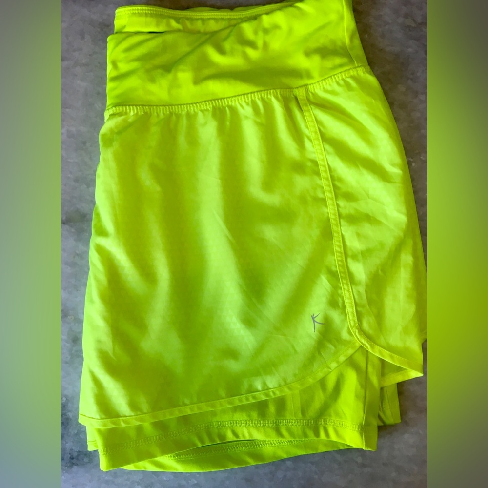Danskin Bright Neon Yellow athletic shorts - Picture 3 of 9